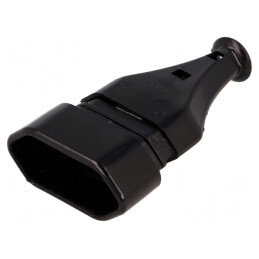 Conector Alimentare AC Mamă Soclu 2P 250V 2.5A Negru | Electronic-mag.ro | Componente Electronice
