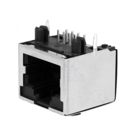 Soclu RJ45 Cat5 Ecranat 8p8c 90° THT | Electronic-mag.ro | Componente Electronice