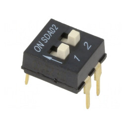 Comutator DIP-SWITCH 2 Secțiuni ON-OFF 24VDC | Electronic-mag.ro | Componente Electronice