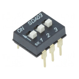 Comutator DIP-SWITCH 3 Secțiuni ON-OFF 24VDC | Electronic-mag.ro | Componente Electronice