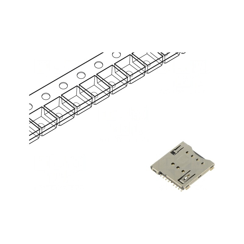 Conector Micro SIM Push-Push SMT aurit | Electronic-mag.ro | Componente Electronice