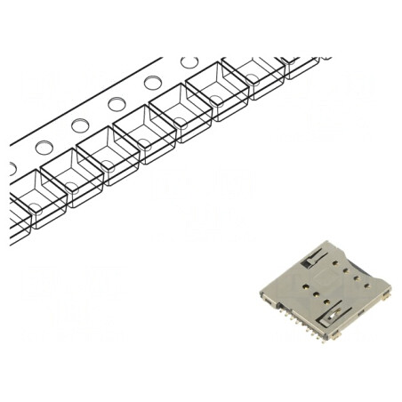 Conector Micro SIM Push-Push SMT aurit | Electronic-mag.ro | Componente Electronice
