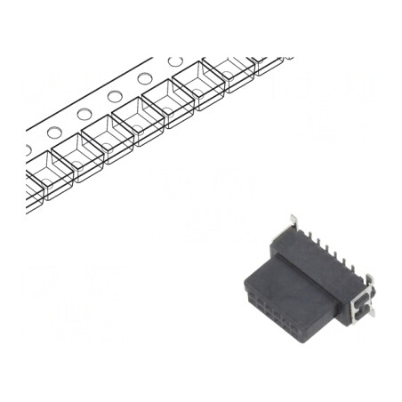 Conector PCB-PCB Mamă 12 PIN 1,27mm Termoplast | Electronic-mag.ro | Componente Electronice