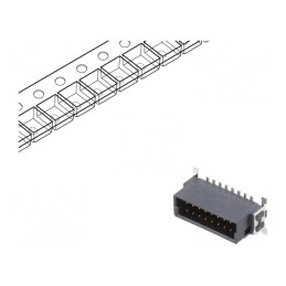 Conector PCB-PCB Tată 16 PIN 1,27mm Termoplast