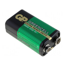 Baterie 9V Zinc-Carbon Nereîncărcabilă GREENCELL | Electronic-mag.ro | Componente Electronice