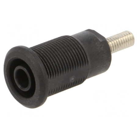 Soclu Banană 4mm 32A Negru Nichelat 33mm | Electronic-mag.ro | Componente Electronice