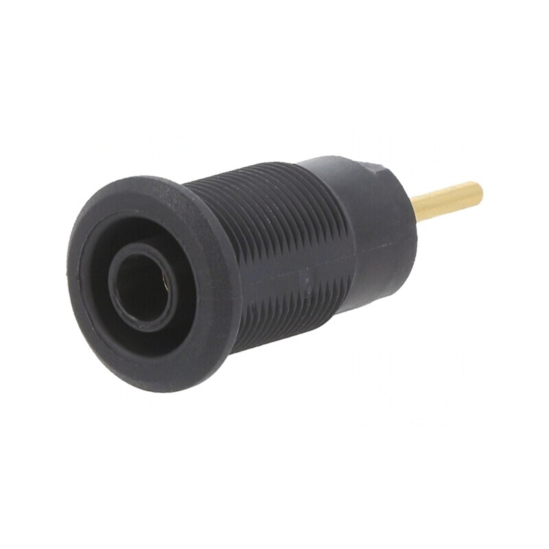 Soclu Banană 4mm 24A 1kV Negru Aurit Panou | Electronic-mag.ro | Componente Electronice