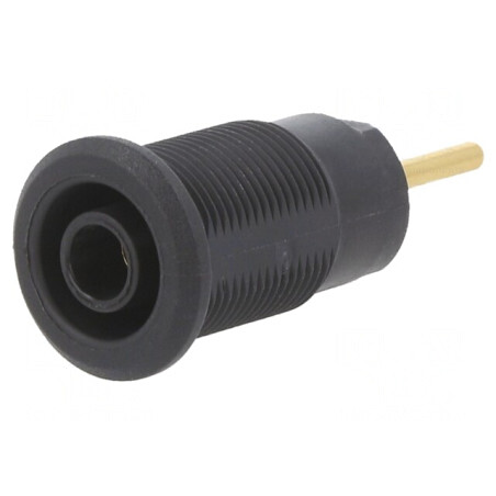 Soclu Banană 4mm 24A 1kV Negru Aurit Panou | Electronic-mag.ro | Componente Electronice