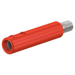 Soclu Banană 4mm 32A Roșu Nichelat cu Izolație | Electronic-mag.ro | Componente Electronice