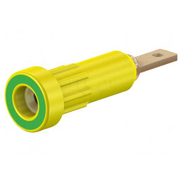 Soclu Banană 2mm 10A Izolat Galben-Verde | Electronic-mag.ro | Componente Electronice