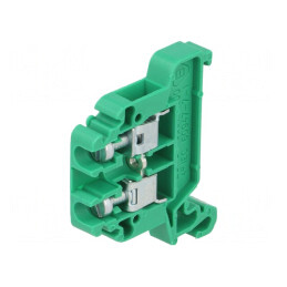 Conector Îmbinare Șine Verde 0,5-4mm2 2 Borne TS35 | Electronic-mag.ro | Componente Electronice