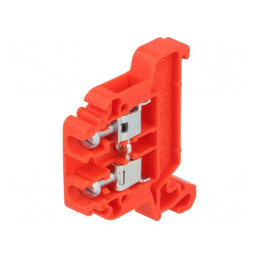 Conector de Îmbinare Șine Roșu 0,5-4mm² 2 Borne TS35 | Electronic-mag.ro | Componente Electronice