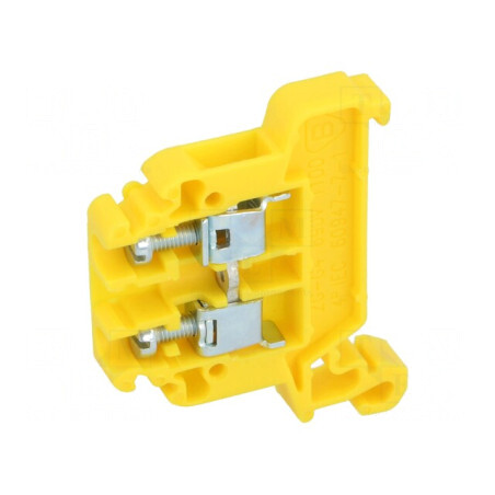 Conector Îmbinare Șine 0,5-4mm2 Piste 1 Borne 2 Galben TS35 | Electronic-mag.ro | Componente Electronice