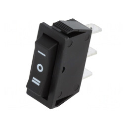 Comutator Bascu ON-OFF-ON 15A/250V Negru | Electronic-mag.ro | Componente Electronice