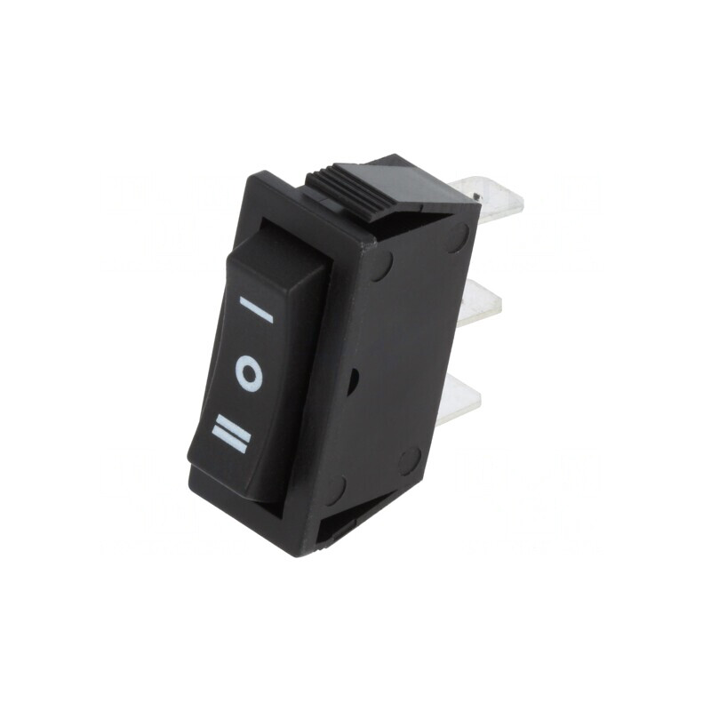 Comutator Bascu ON-OFF-ON 15A/250V Negru | Electronic-mag.ro | Componente Electronice