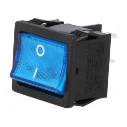 Comutator Basculant ON-OFF 6A/250VAC cu Lumină Albastră | Electronic-mag.ro | Componente Electronice
