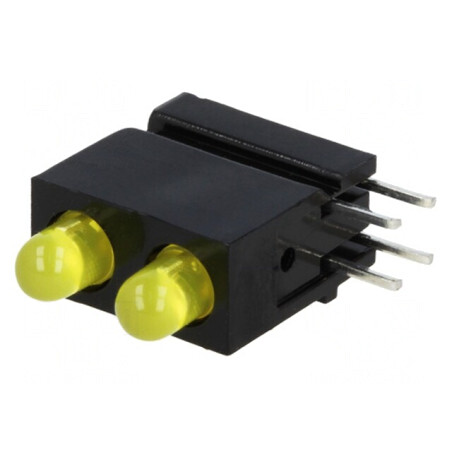 LED Galben 3mm cu 2 Diode 20mA 60° | Electronic-mag.ro | Componente Electronice