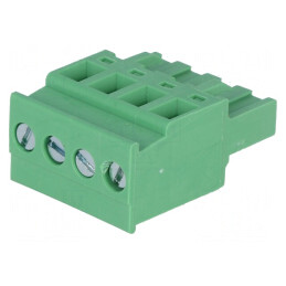 Regletă Conexiuni Deconectabilă 5mm cu 4 Piste în Unghi | Electronic-mag.ro | Componente Electronice