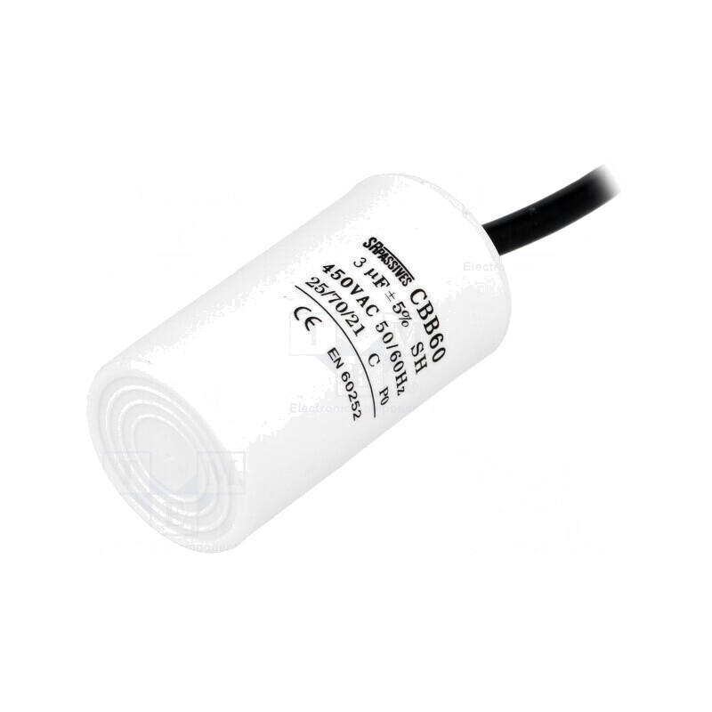 Condensator pentru Motoare 3uF 450V Ø35x60mm | Electronic-mag.ro | Componente Electronice