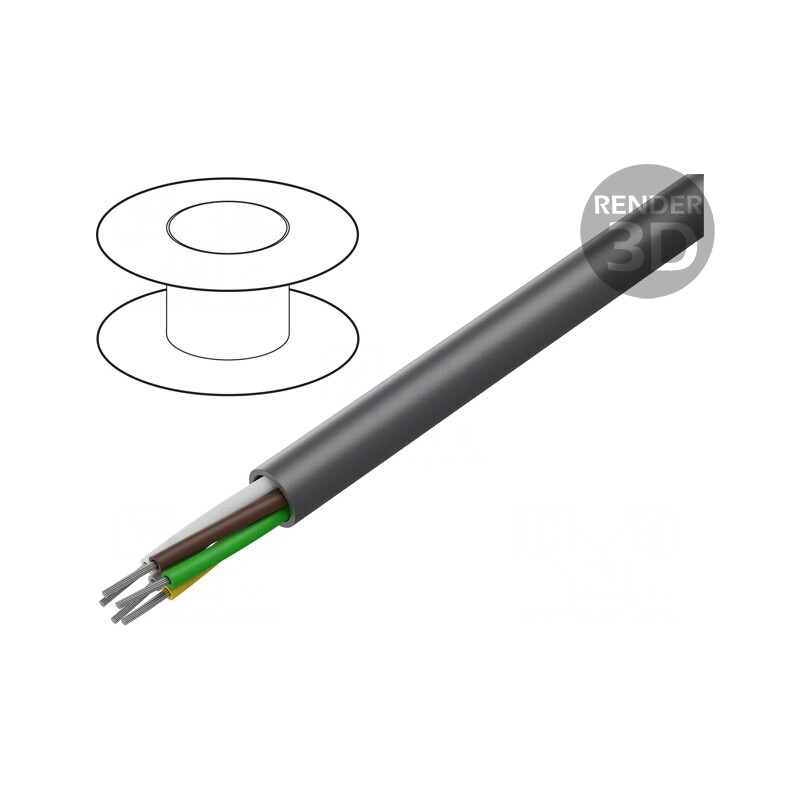 Cablu LiYY 5x24AWG neecranat 300V gri închis | Electronic-mag.ro | Componente Electronice