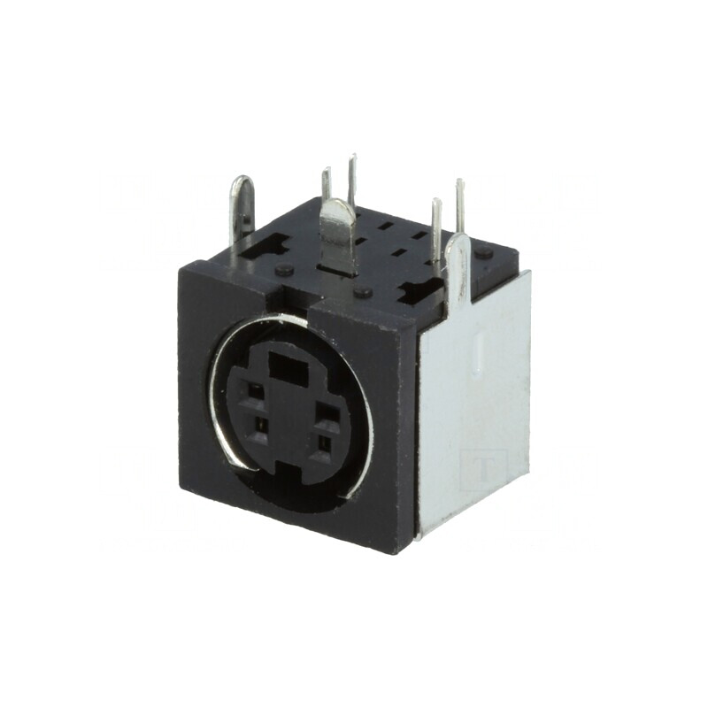 Soclu DIN mini mamă 4 PIN ecranat THT pentru PCB 100V 1A | Electronic-mag.ro | Componente Electronice