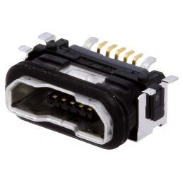 Soclu USB B Micro SMT 5 Pin Sigiliu Aurit USB 2.0 IPX7 | Electronic-mag.ro | Componente Electronice