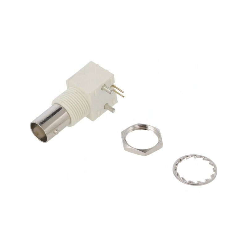 Soclu BNC mamă unghi 50Ω THT aurit | Electronic-mag.ro | Componente Electronice