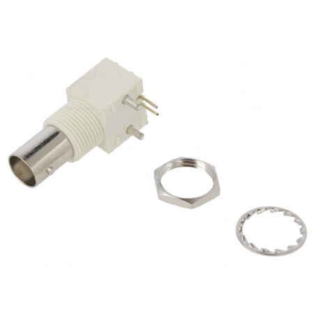 Soclu BNC mamă unghi 50Ω THT aurit | Electronic-mag.ro | Componente Electronice