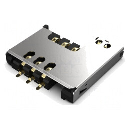 Conector Mini SIM Push-Pull SMT Gold | Electronic-mag.ro | Componente Electronice