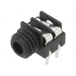 Soclu Jack 3,5mm Mono 2 Pini ânghi 90° THT | Electronic-mag.ro | Componente Electronice