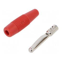 Mufă banană roșie 4mm 16A 60VDC neizolată | Electronic-mag.ro | Componente Electronice