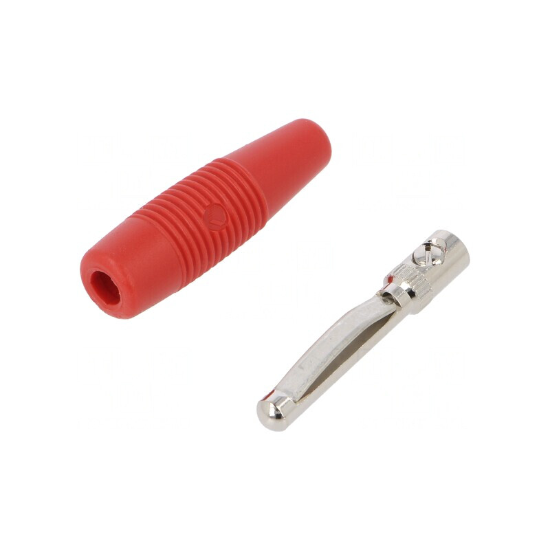 Mufă banană roșie 4mm 16A 60VDC neizolată | Electronic-mag.ro | Componente Electronice