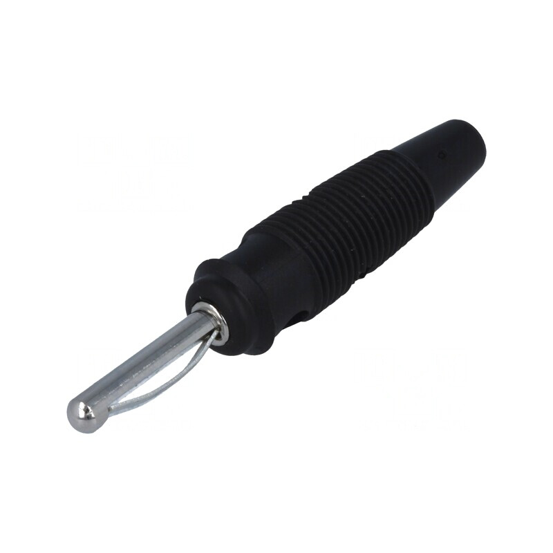Mufă banană 4mm 16A neagră nichelată | Electronic-mag.ro | Componente Electronice