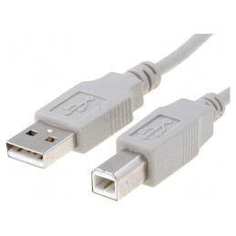 Cablu USB 2.0 USB A la USB B 0,5m Gri | Electronic-mag.ro | Componente Electronice