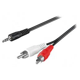 Cablu Audio Jack 3.5mm la RCA 1m Negru