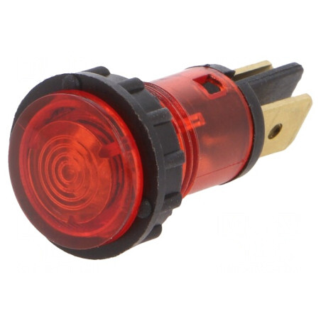 Lampă de control roșie 220V Ø12mm | Electronic-mag.ro | Componente Electronice