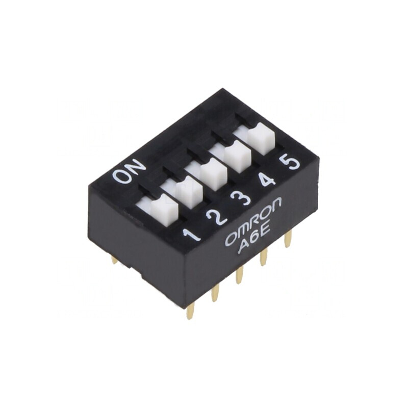 Comutator DIP-SWITCH 5 Secțiuni ON-OFF 24VDC | Electronic-mag.ro | Componente Electronice