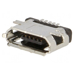 Soclu USB B Micro SMT 5 PIN 2.0 Nichelat Aurit 0.65mm | Electronic-mag.ro | Componente Electronice