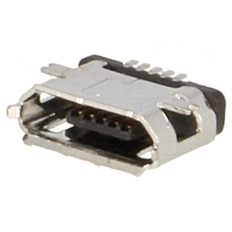 Soclu USB B Micro SMT 5 PIN 2.0 Nichelat Aurit 0.65mm | Electronic-mag.ro | Componente Electronice