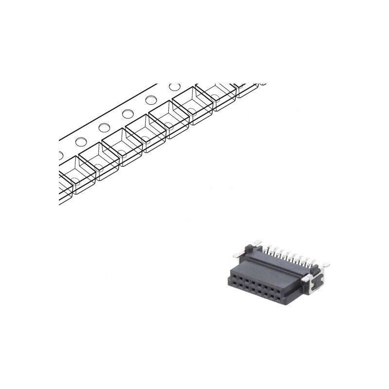 Conector PCB-PCB Mamă 16 PIN 1.27mm Termoplast | Electronic-mag.ro | Componente Electronice