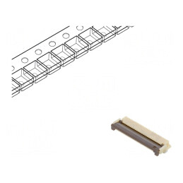 Conector FFC/FPC Orizontal 30 PIN Inferior ZIF | Electronic-mag.ro | Componente Electronice