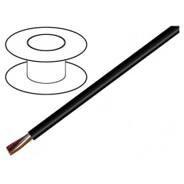 Cablu Electric LiYY 4x0.5mm² Negru 300V | Electronic-mag.ro | Componente Electronice