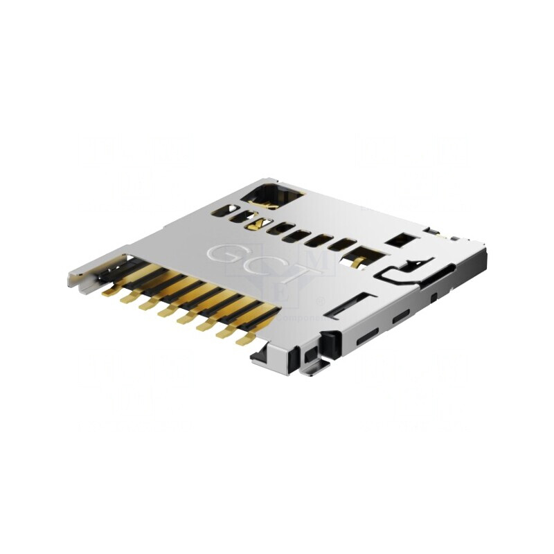 Conector pentru carduri microSD push-push SMT auriu | Electronic-mag.ro | Componente Electronice