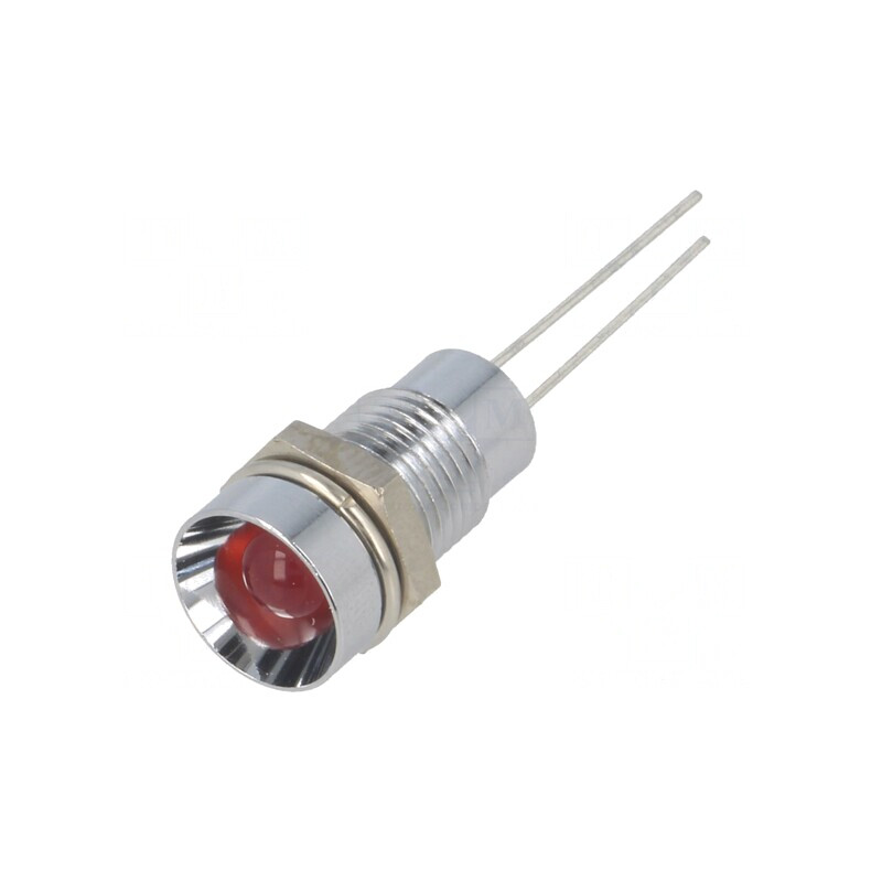 Lampă LED concavă roşie Ø8,2mm IP40 pentru PCB | Electronic-mag.ro | Componente Electronice