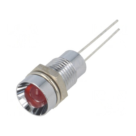 Lampă LED concavă roşie Ø8,2mm IP40 pentru PCB | Electronic-mag.ro | Componente Electronice