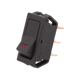 Comutator Basculant ON-OFF 20A/12VDC cu LED Negru | Electronic-mag.ro | Componente Electronice
