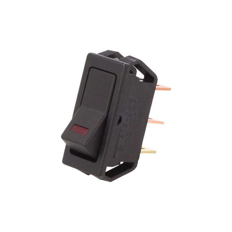 Comutator Basculant ON-OFF 20A/12VDC cu LED Negru | Electronic-mag.ro | Componente Electronice