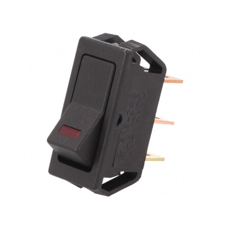 Comutator Basculant ON-OFF 20A/12VDC cu LED Negru | Electronic-mag.ro | Componente Electronice