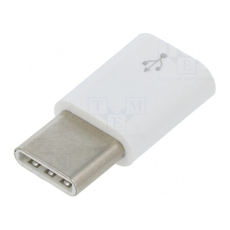 Adaptor USB C la Micro USB B Alb pentru Raspberry Pi 4 | Electronic-mag.ro | Componente Electronice