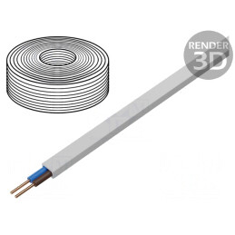 Cablu Electric YDY 2x2,5mm2 Alb 100m | Electronic-mag.ro | Componente Electronice